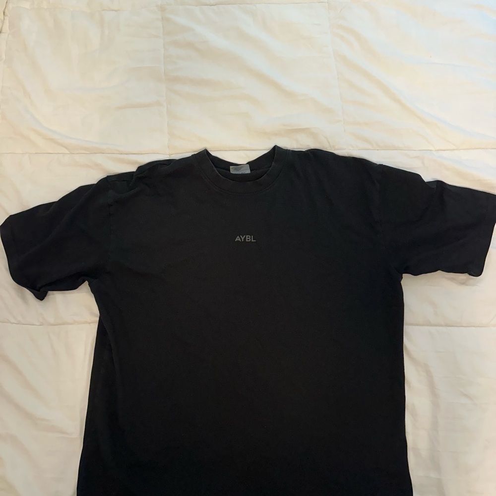 AYBL Men's Black Minimal Logo Crew Tee